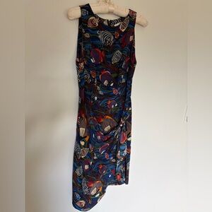 Neiman Marcus Multicolor Abstract Pattern Dress
